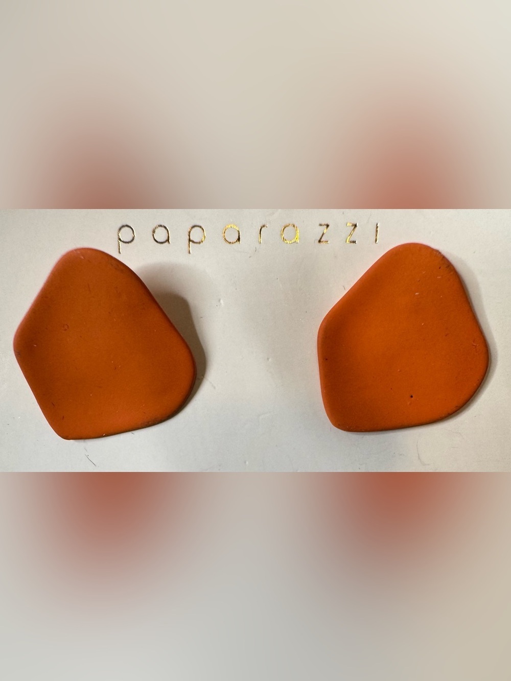paparazzi Rustic matte Orange asymmetrical Stud Earrings summer spring